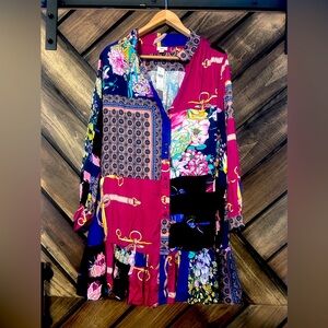 Anthropologie bohemian chic patchwork button down dress NWT, size large